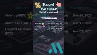 💫 Metadoro #Dividend Calendar #Highlights next week October 13 - 17