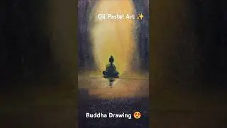Oil Pastel colour Art,Buddha meditation drawing 😍