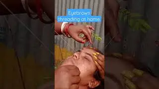 first time eyebrows threading at home 😀 #ytshorts #viral #shorts