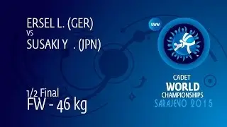 1/2 FW - 46 kg: Y. SUSAKI (JPN) df. L. ERSEL (GER) by TF, 10-0