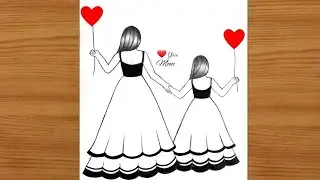 Mother's Day Drawing With Pencil Sketch For Beginners /  Mothers Day Pencil Sketch/ Pencil Drawing