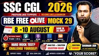 SSC CGL 2026 RBE Free Live Mock Test 29 Cutoff and Maths Solution | Shubham Sir