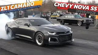 ZL1 Camaro vs Chevy Nova SS Drag Race @ Island dragway