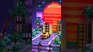 I built a retro #lego racer chasing sunset with #synthwave music and feel like an &rsquo;80s dream! #moc