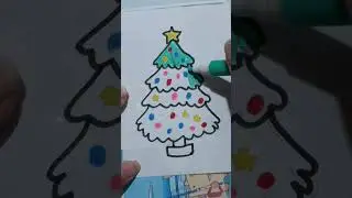 Drawing & Coloring a Cute Christmas Tree | Relaxing Holiday Art Short
