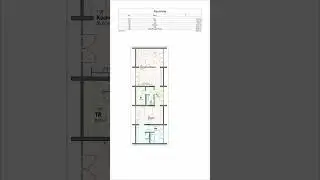2D Floor Plan with Dimensions | Small House Design 23 (22 x 6,50 m)