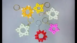 Beaded Star Keychain Tutorial #easycraftideas #diy #howto #beadcraft