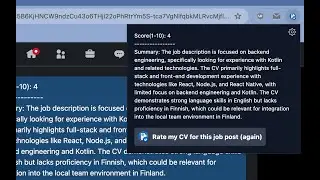 Chrome Extension: Linkedin CV Scorer with AI