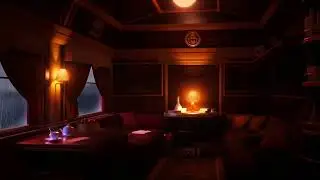 Smooth Jazz on Rainy Evening | Cozy Train Car | Relaxing Background Noise, Ambience for Sleep