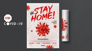 Corona Stay At Home Poster Design in Photoshop / COVID 19