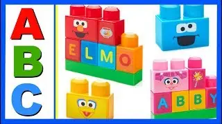 Learn ABC Alphabet With ABC MEGA BLOKS Sesame Street Elmo! Fun Educational ABC Alphabet Video For Ki