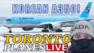 🔴 LIVE FIRST KOREAN A350 in SUPER COLD SNOWY Toronto Airport! (YYZ)! also 2x A380! Feb 1ST, 2026!