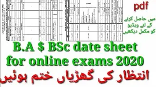 Pu date sheet online annual examination 2020