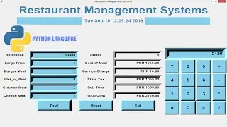 ||Resturent Management System|| |GUI| in Python Programming Language