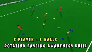 ⚽ 5 PLAYER  - 3 BALLS -  ROTATING PASSING AWARENESS DRILL ⚽(V2SLIQ)