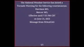 EAS MOCK 3: Tornado Warning for Mercer and Harrison MO.