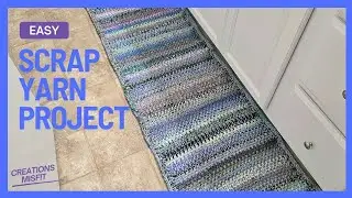 Proyecto de retazos de hilo de crochet: Tutorial f&aacute;cil para hacer una alfombra y una manta