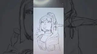 I can draw an anime girl with anything #art #drawing #frieren