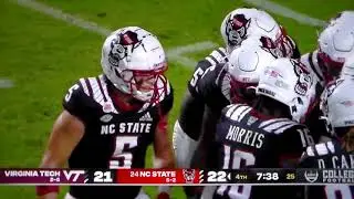 North Carolina State RB Thayer Thomas 18 yard TD run after catching pass from QB MJ Morris