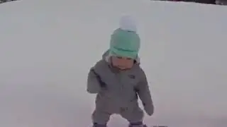 Baby  ice sliding