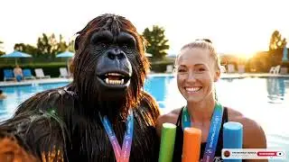 YOU WON'T BELIEVE This! Bigfoot Crashes Pro Swimmer's Pool Party!