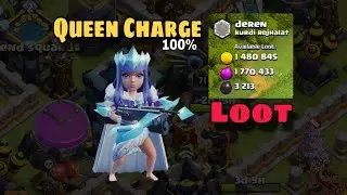 Queen Charge LOOT RAID | 100% Destruction + 3M+ Resources | Clash of Clans