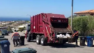 Universal Waste Systems Trash Trucks in Scenic Malibu