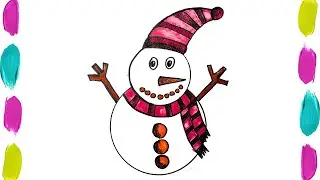 Draw a snowman ⛄رسم رجل ثلج