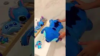 Bath Time with Stitch &ndash; So Cute! #bathtime #bathbomb #relaxing #stitch #shorts #cartoon #shortvideo