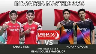 FAJAR / FIKRI VS RAYMOND INDRA / NIKOLAUS JOAQUIN | BADMINTON INDONESIA MASTERS 2026 &ndash; QUARTERFINAL