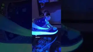 custom blue paisley Fila with rhinstones and glow fabric #art #tedious #sneakers #filashoes