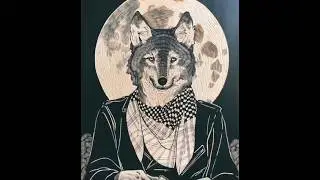Endless starlight &bull; As always 🐺 #artprint #printing #woodblockprint #wolf #shorts #trending