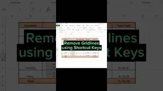 Mastering Excel: Remove Gridlines in Seconds! #excelshortcuts #excelshorts