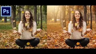 Pro Autumn Color Grading effect in Photoshop with free action file