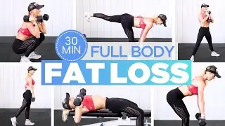 30 Min Follow Along Workout With Music | Full Body DB Workout for Women