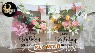 DIY Merangkai bunga Flower box | Tutorial merangkai bunga artificial