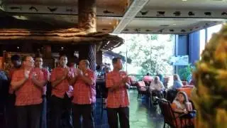 Cousins welcoming me to the Tambu Lounge