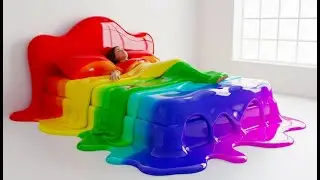 Which Rainbow Melting Bed Would You Choose? 🌈🫠✨ | Ultimate Oddly Satisfying AI ASMR