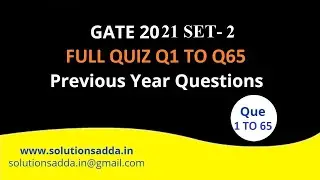 GATE 2021 SET-2 FULL QUIZ Q1 TO Q65 | GATE TEST SERIES | SOLUTIONS ADDA | EXPLAINED BY POOJA
