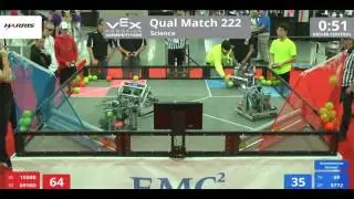 VEX Worlds 2016 - VRC High School - Science - Qual 222 (1588B 6916D) 185 vs 129 (69 5772)