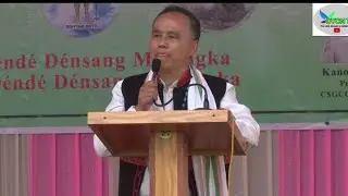 ''GWS President Er. Toli Basar addresses the gathering at Solung, Basar''