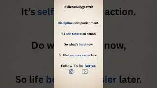 Discipline Is Self-Respect in Motion #silentdailygrowth, #shorts