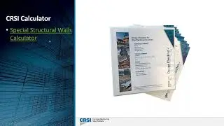 Special Structural Walls - CRSI Design Checklist Calculator Overview