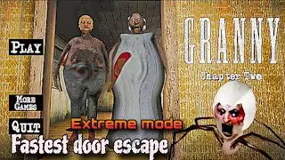 Granny chapter 2 - Fastest door escape 🤯 | In Dark mode 🥶 | Granny beat me brutally 😭  best gameplay
