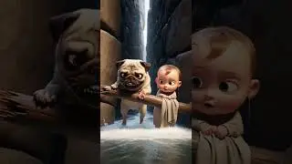 Tiny Pug Jumps Into a Raging River to Save a Baby. #shorts  #animalrescue #pugpuppy