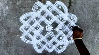 நான்கு வரி கோலம் | four stroke rangoli | daily kolam | padi kolam | easy rangoli | Rovi Rangoli |