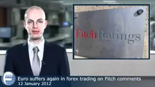 Euro suffers again in forex trading on Fitch comments