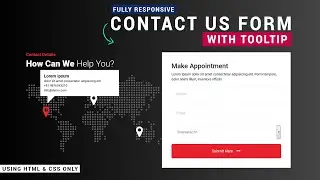 HOW TO CREATE CSS RESPONSIVE CONTACT FORM WITH TOOLTIP | CONTACT US WITH TOOLTIP