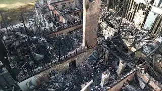NOTTOWAY PLANTATION - FIRE AFTERMATH - DRONE FOOTAGE