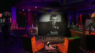 Fallout Halloween Bar Ambience 🎃 Classic Movie Audio &bull; Crackling Fireplace &bull; Rain & Thunder ASMR